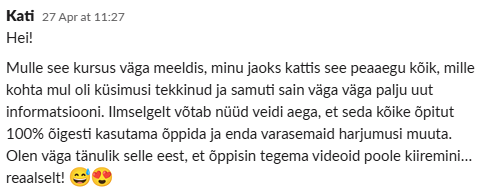 Kati kursuse tagasiside